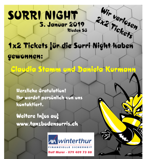 Gewinner Wettbewerb Surri Night